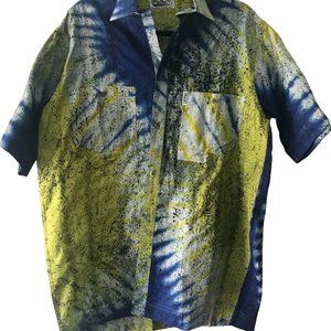 Pathe'O Artsy Button-Down Artsy Speckled Shirt